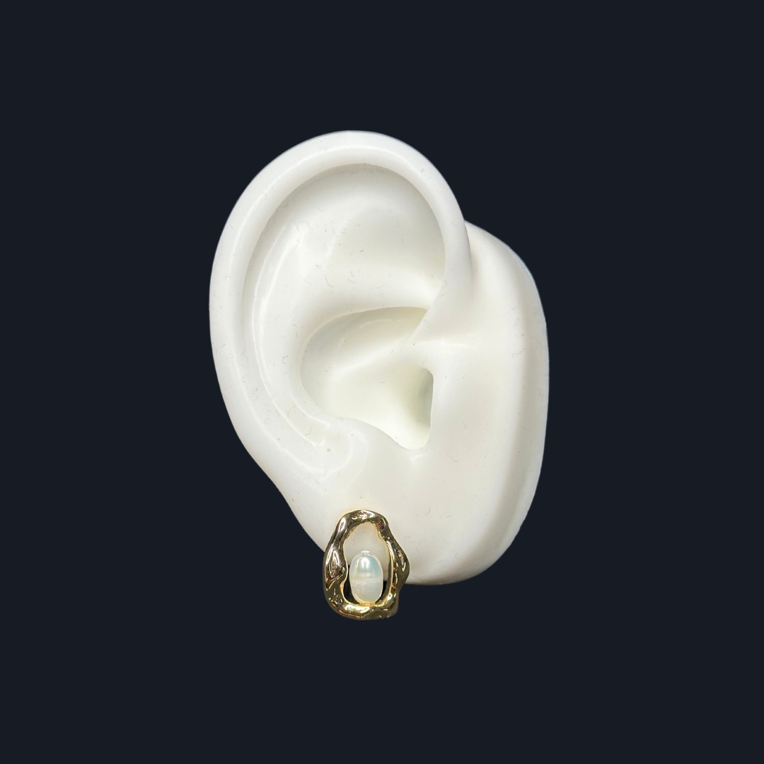 wavy pearl earrings