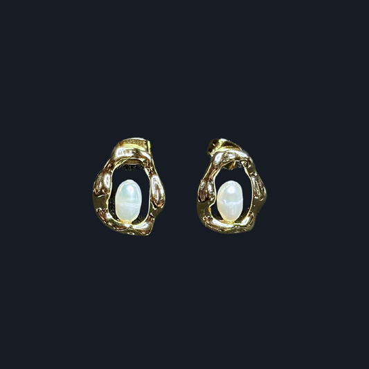 wavy pearl earrings